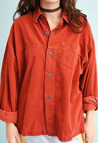 Y2K CORDUROY MINIMALIST SHIRT TOP