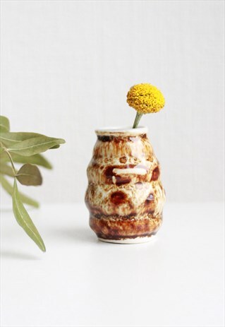 MINI BROWN GLAZE POTTERY VASE