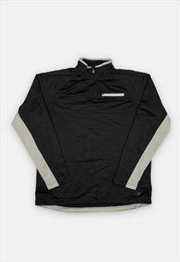 Vintage Fila black quarter zip training top size L