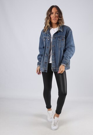 DENIM JACKET OVERSIZED FITTED VINTAGE UK 18 (GK2D)