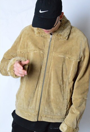 VINTAGE 90S CAMEL WARM LEATHER JACKET