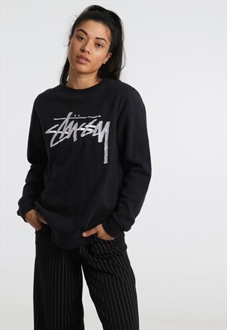 90S STUSSY EMBROIDERED SPELLOUT SWEATSHIRT
