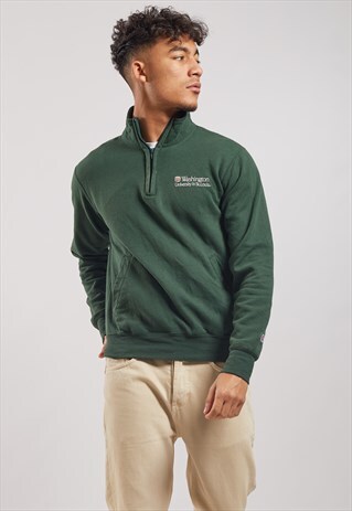 VINTAGE CHAMPION WASHINGTON UNIVERSITY 1/4 ZIP SWEATSHIRT