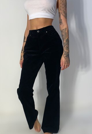 STRAIGHT LEG VINTAGE BLACK CORDUROY JEANS