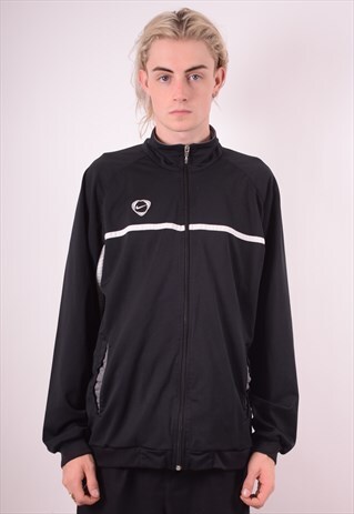 NIKE MENS VINTAGE TRACKSUIT TOP JACKET XL BLACK 90S