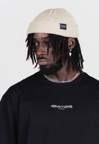 BEIGE UNISEX MICRO BEANIE HAT