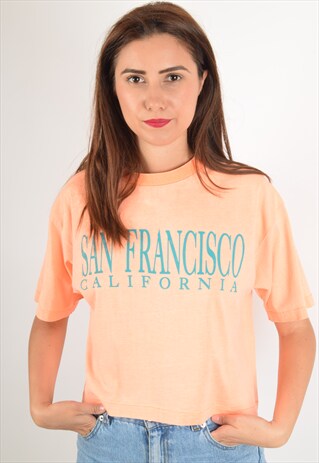 VINTAGE CROP T-SHIRT 90'S SAN FRANCISCO CALIFORNIA (2207)