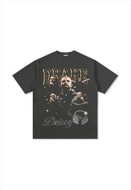 Grey Drake Graphic Cotton Fans T shirt tee 