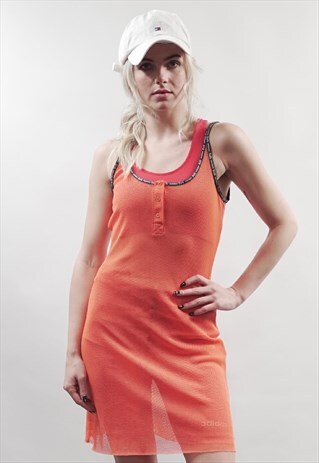 VINTAGE 90'S D&G ORANGE NET MESH SLIP DRESS