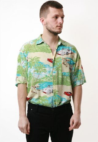 90S FASHION SUMMER TIME VISCOSE VINTAGE SHIRT 17023
