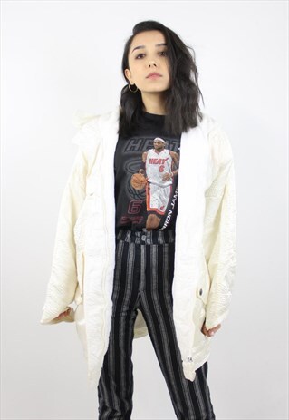 VINTAGE PATTERNED CREAM SATIN JACKET