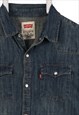 VINTAGE 90'S LEVI'S SHIRT BUTTON UP LONG SLEEVE DENIM BLUE