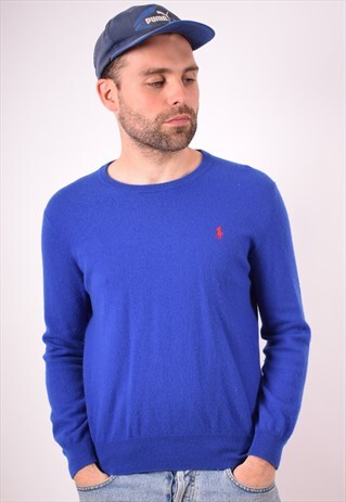 POLO RALPH LAUREN MENS VINTAGE JUMPER SWEATER MEDIUM 90S