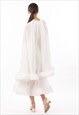 RUFFLE HEM AND SLEEVES OVERSIZED DRESS IN WHITE