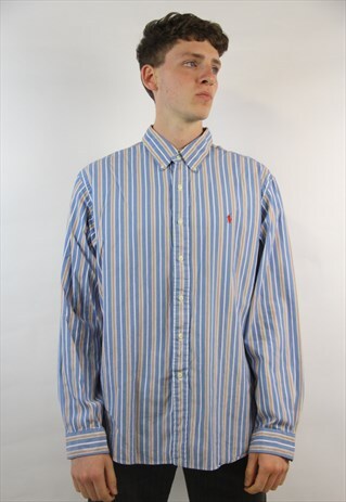 VINTAGE RALPH LAUREN BLUE STRIPED SHIRT