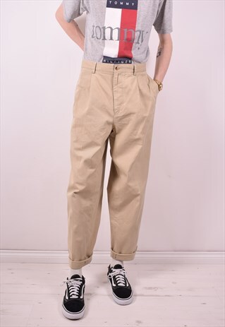 NAUTICA MENS VINTAGE TROUSERS W36 L32 BEIGE 90S