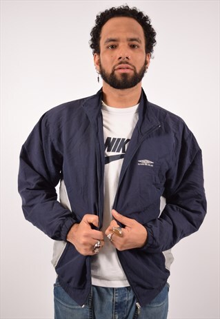 VINTAGE UMBRO TRACKSUIT TOP JACKET NAVY BLUE