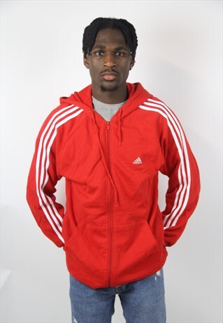 VINTAGE ADIDAS ZIPPY RED HOODIE