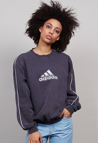SUPER OVERSIZED BLACK 90'S ADIDAS SWEATER