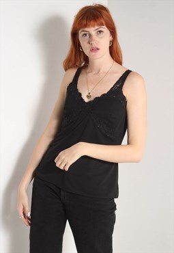 Vintage Next Y2K Cami Vest Top Black