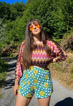 Florence High Waisted Shorts - Sunflower Checks - W30