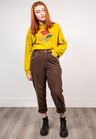 VINTAGE 90'S BROWN HIGH WAIST MOM JEANS