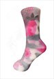 Hand Dyed Adidas Sock - Black Pink- 1 pair 
