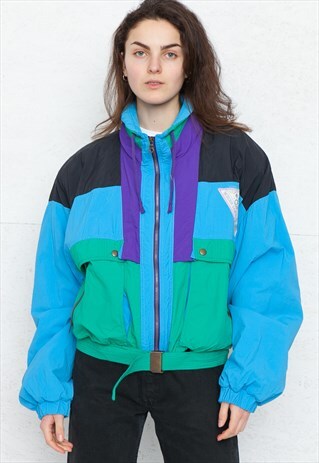 VINTAGE BLUE GREEN BLACK CARSON JACKET