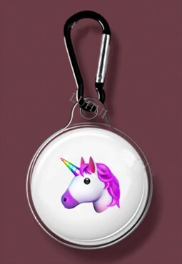 Unicorn Emoji Airtag Clear TPU Clip Case Key Holder