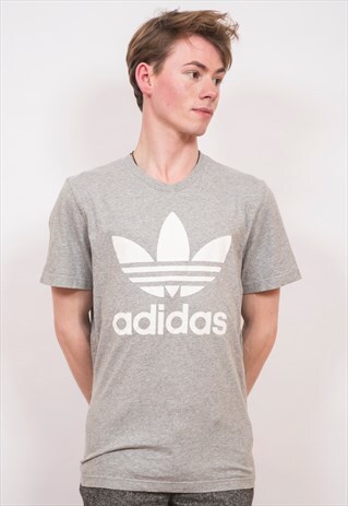 ADIDAS GREY TREFOIL T SHIRT S