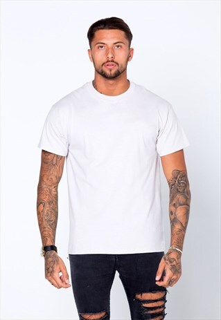 ESSENTIAL BLANK T-SHIRT - SILVER ICE GREY