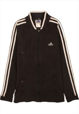 Vintage 90's Adidas Sweatshirt Fleece Full Zip Up Black