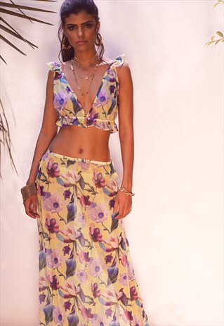FLORAL PRINT CROP TOP