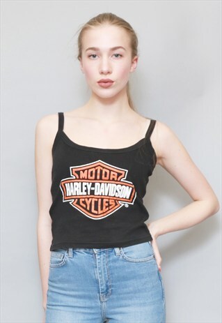 VINTAGE 1990'S 'HARLEY DAVIDSON' BIKER CROP TOP