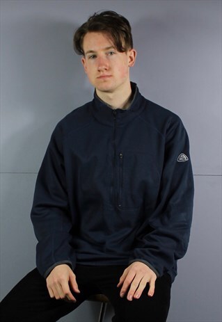 VINTAGE NIKE ACG THERMA FIT 1/4 ZIP SWEATSHIRT IN NAVY BLUE