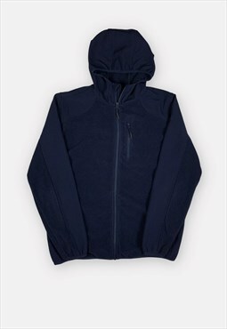 Reebok embroidered navy blue fleece hooded jacket size M