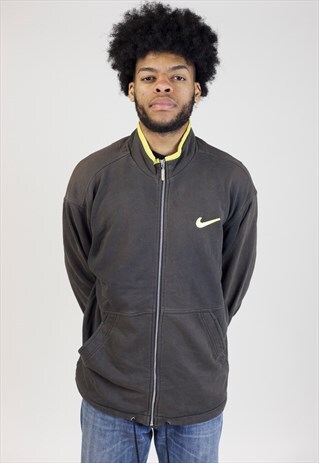 VINTAGE NIKE BROWN ZIP UP 90'S SWEATSHIRT