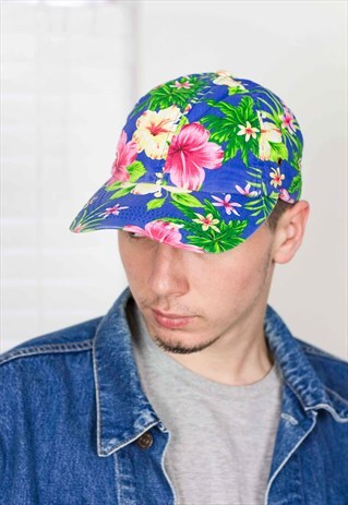 VINTAGE FLORAL BASEBALL CAP 90S ONE SIZE 2.0