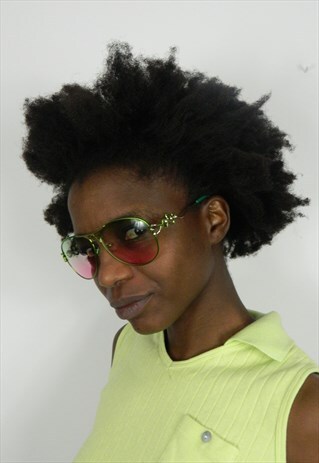 GREEN AVIATOR Y2K SUNGLASSES