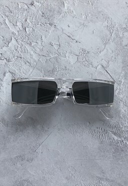 Silver Square Temple Lens Sunglasses 