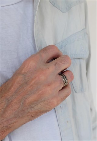 ANTIQUE HAMMERED STERLING SILVER RING