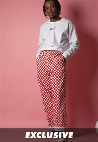 EXCLUSIVE RARE RED CHEQUERED CHEF TROUSERS