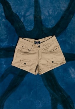 Vintage Y2K Cargo Micro Shorts in Beige