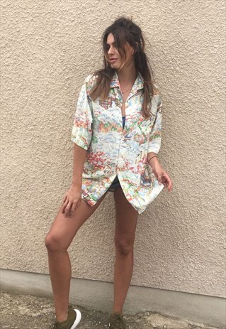 PATTERNED OVERSIZED RETRO VINTAGE UNISEX FESTIVAL SHIRT