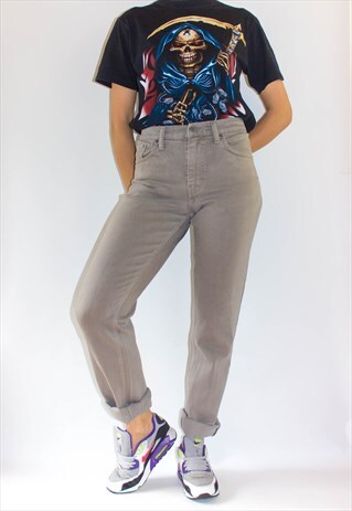 VINTAGE 80'S SOFT DENIM GREY GUY FIT JEANS