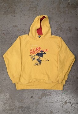 Vintage Gap Hoodie Yellow with Graphic Surfing Logo
