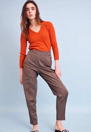 VINTAGE 90'S RETRO CLASSY OVERSIZED HIGHWAISTED TROUSERS