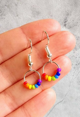 MINI RAINBOW EARRINGS SILVER