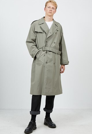 VINTAGE GREEN BURBERRY TRENCH COAT