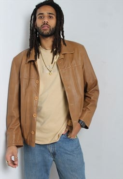Vintage 1980's Leather Jacket Brown